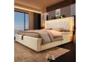 Ulife Polsterbett mit LED & USB Ladeanschluss Beige Grau Bild 5
