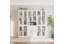 VOWNER Bücherregal mit Glastüren Weiß Gold Modernes Aufbewahrungsvitrinen-Set Bild 2
