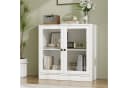 VOWNER Sideboard mit 2 Glastüren – Buffetschrank, Küchenschrank mit Arbeitsplatte Bild 2