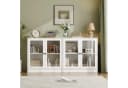 VOWNER Sideboard 2x Weiß mit Glastüren und Arbeitsplatte Bild 2