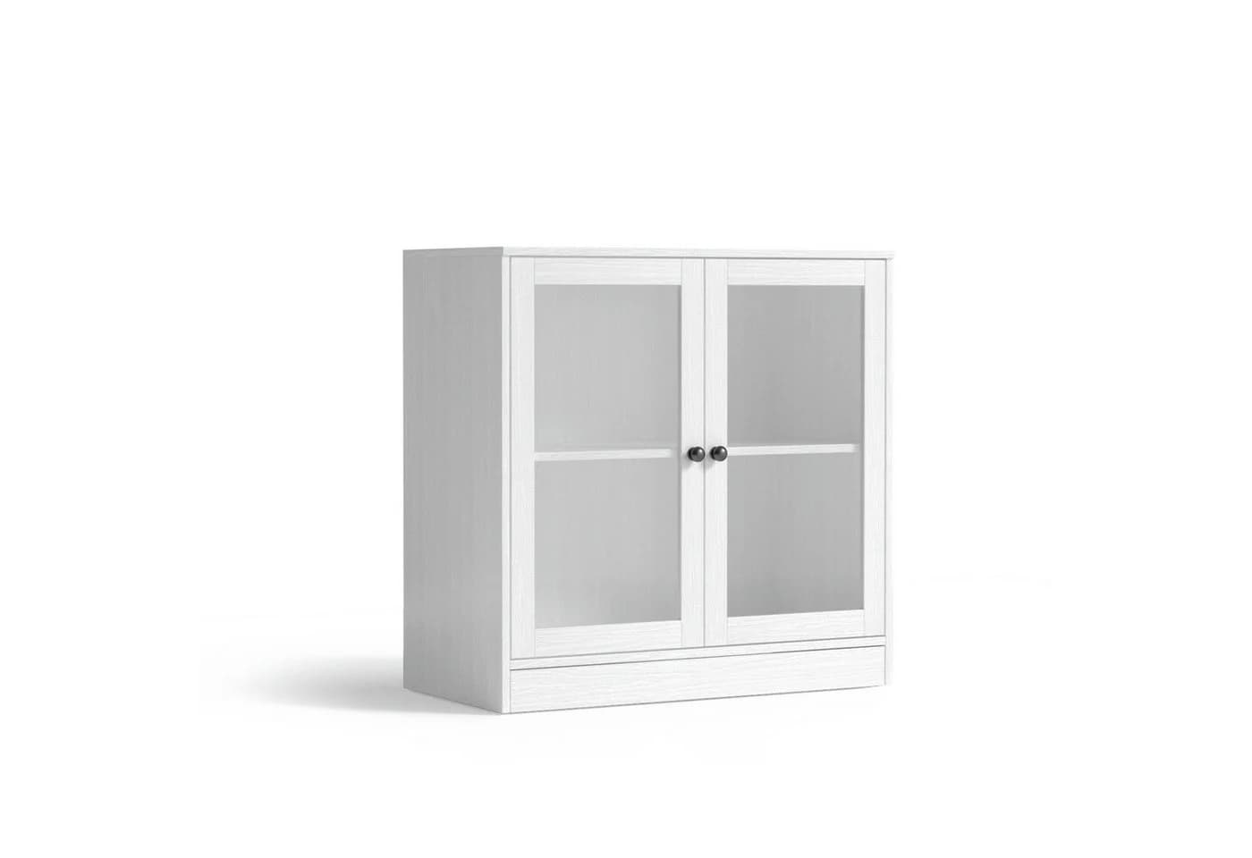 VOWNER Sideboard 2x Weiß mit Glastüren und Arbeitsplatte - Bild 3