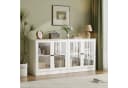 VOWNER Sideboard 2x Weiß mit Glastüren und Arbeitsplatte Bild 5