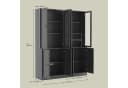 VOWNER Bücherregal Hochschrank Schwarz mit Glastüren 180 cm Bild 1