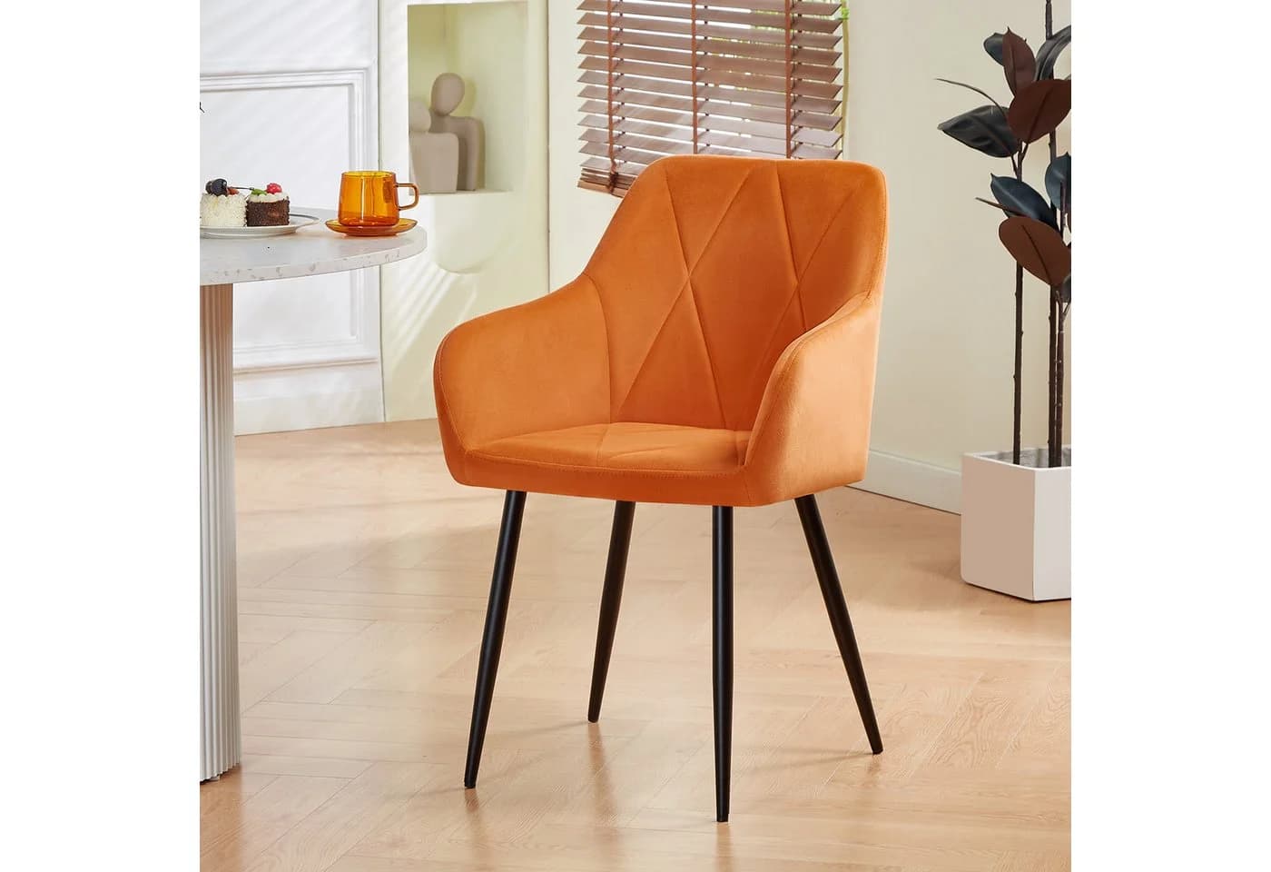 JYMTOM Esszimmerstuhl Samt Orange 2er Set - Bild 5