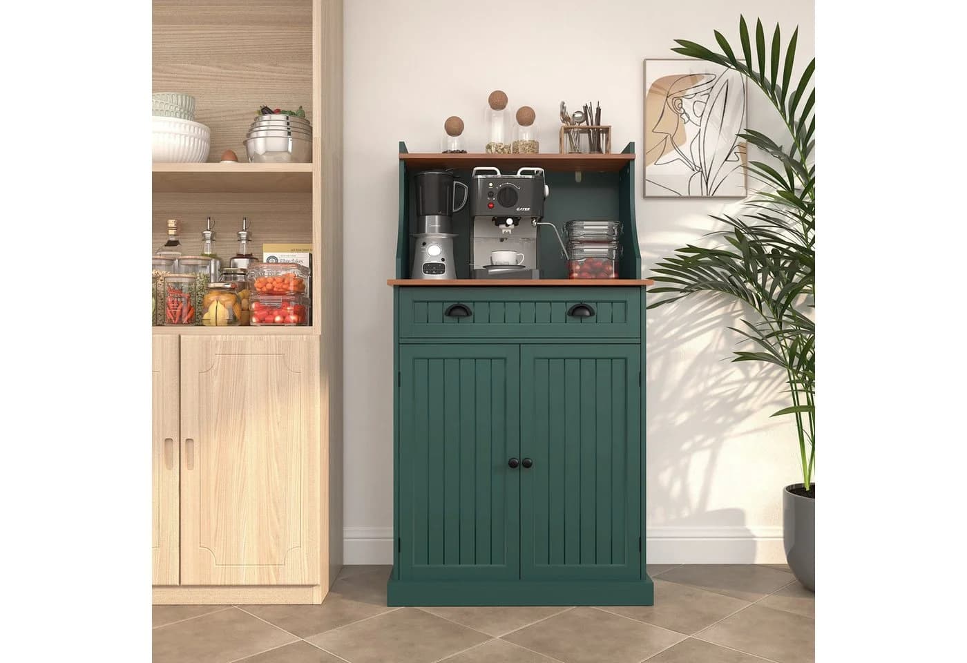 HOLTICO Küchenbuffet Küchenschrank Grün MDF - Bild 2