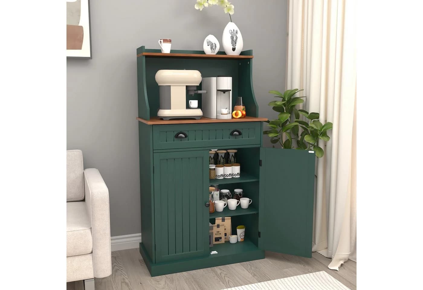 HOLTICO Küchenbuffet Küchenschrank Grün MDF - Bild 5