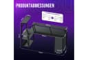 YOUDENOVA Gamingtisch mit LED-Beleuchtung & Steckdose, Carbonfaser Bild 1
