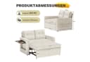 YOUDENOVA 3-in-1 Schlafsofa mit Klapptisch Beige Bild 1