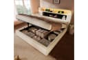 TavilaEcon Polsterbett Höhenverstellbares Bett mit LED-Beleuchtung, USB-Ladestation, 180x200cm, beige Bild 3