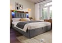 TavilaEcon Boxspringbett Polsterbett mit LED-Lichtleiste 90x200cm Beige Bild 1