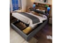 TavilaEcon Boxspringbett Polsterbett mit LED-Lichtleiste 90x200cm Beige Bild 3