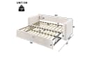 TavilaEcon Schlafsofa Daybett mit LED-Licht & Lattenrost, Samt, Beige/Grau Bild 4
