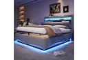 TavilaEcon Boxspringbett Polsterbett mit LED-Beleuchtung und Hydraulikmechanismus, USB- und Typ-C-Anschlüsse, 140x200cm, grau Bild 2