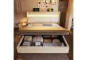 TavilaEcon Boxspringbett Modernes Bett mit LED-Beleuchtung 140x200cm Beige/Grau Bild 1