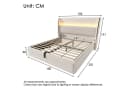 TavilaEcon Boxspringbett Modernes Bett mit LED-Beleuchtung 140x200cm Beige/Grau Bild 4