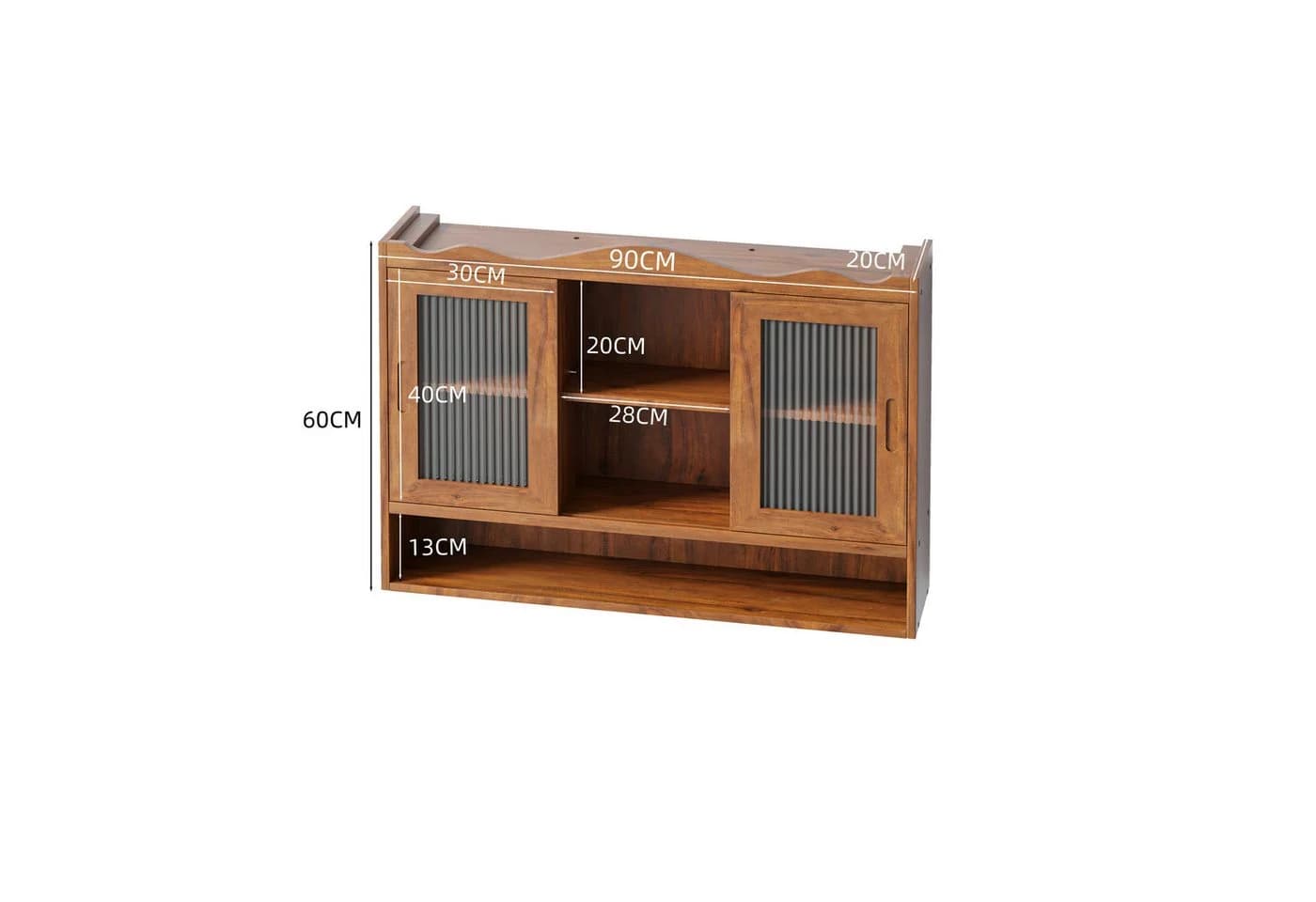 TavilaEcon Wandhängeschrank Retro Glastüren Braun - Bild 3