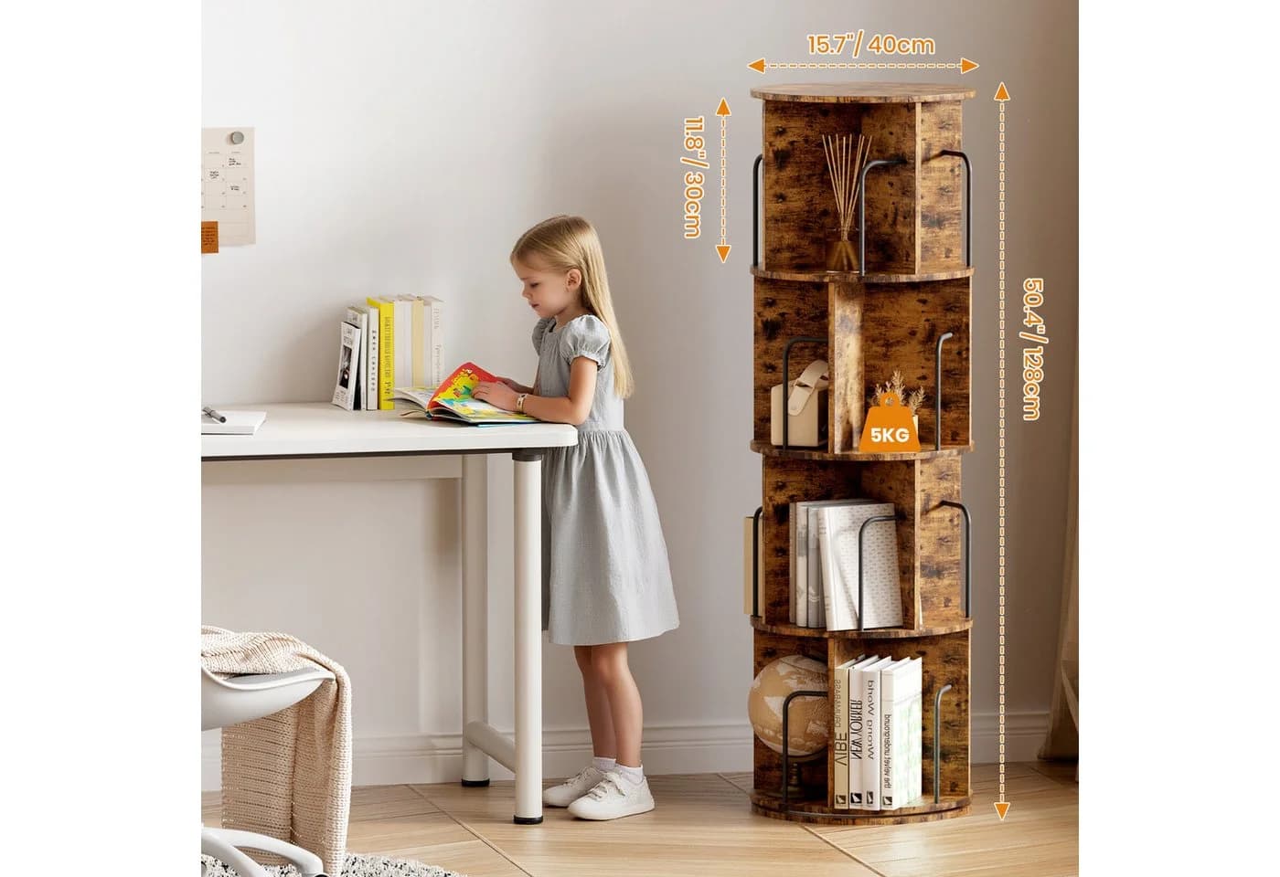 Oak&Tea Bücherregal 4 Ebenen 40 cm Durchmesser - Bild 5