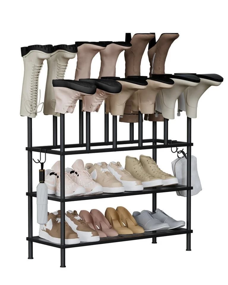 Oak&Tea Schuhregal 2-in-1 3 Ebenen Metall - Bild 2
