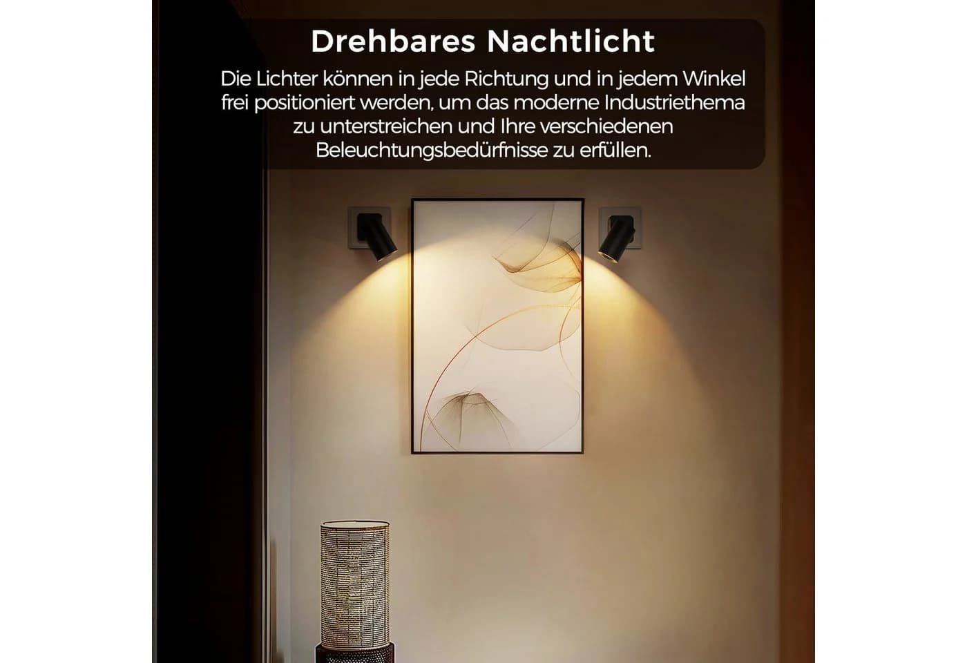LOHAS-LED Dimmbares Nachtlicht Schwarz mit Dämmerungssensor