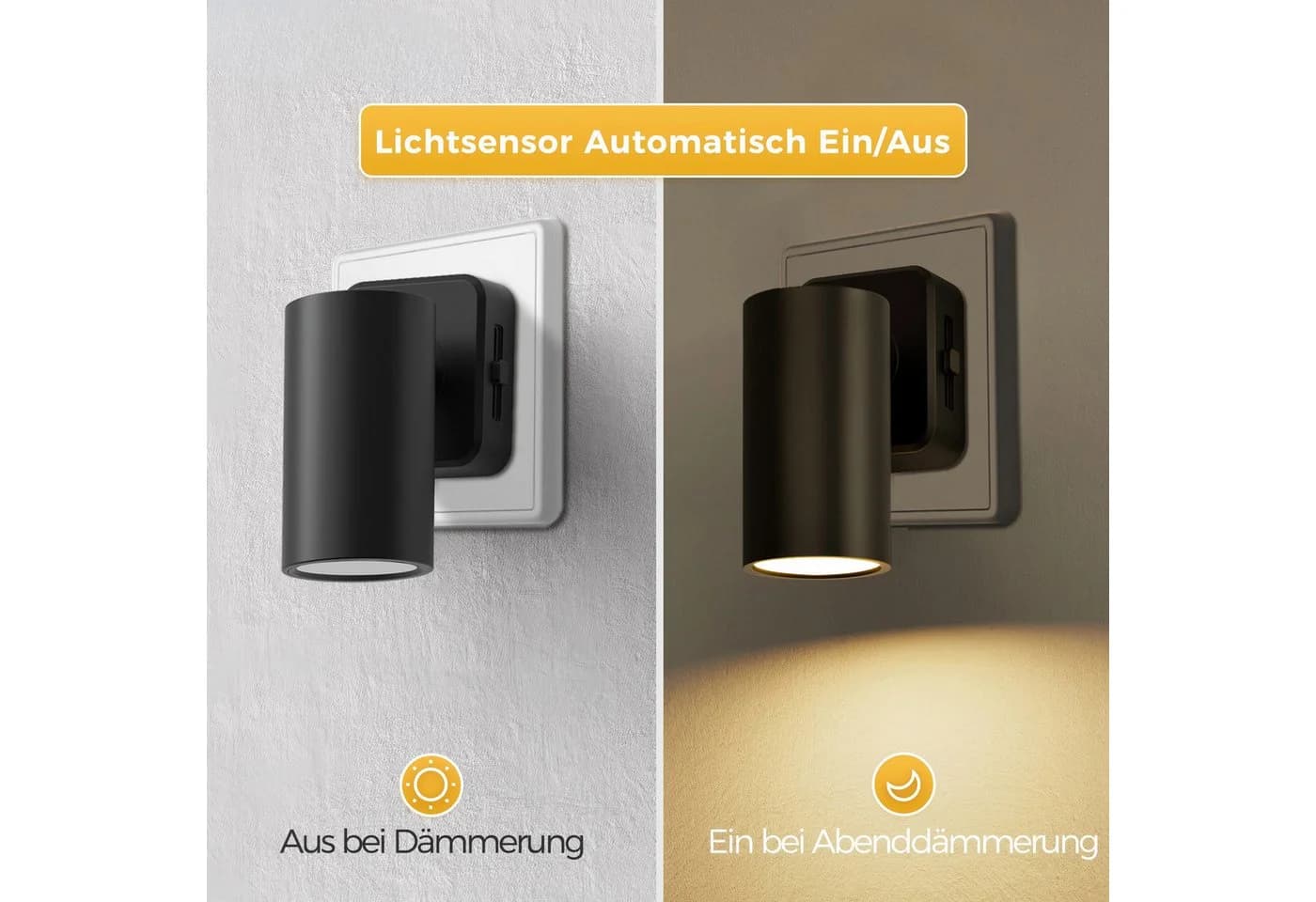 LOHAS-LED Dimmbares Nachtlicht Schwarz mit Dämmerungssensor - Bild 5