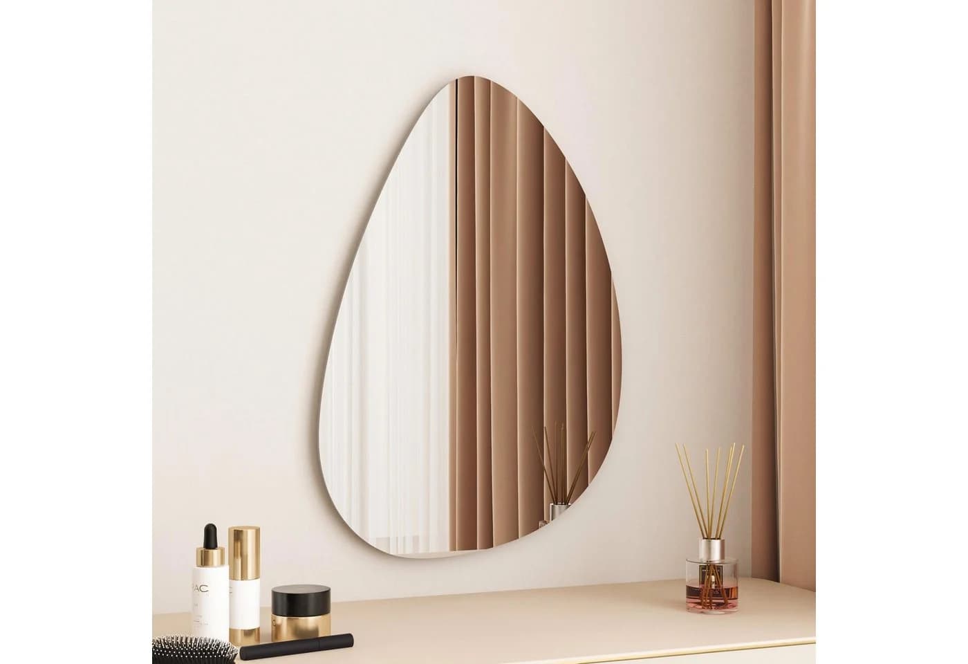 WDWRITTI Asymmetrischer Wandspiegel Rahmenlos HD Glas - Bild 2
