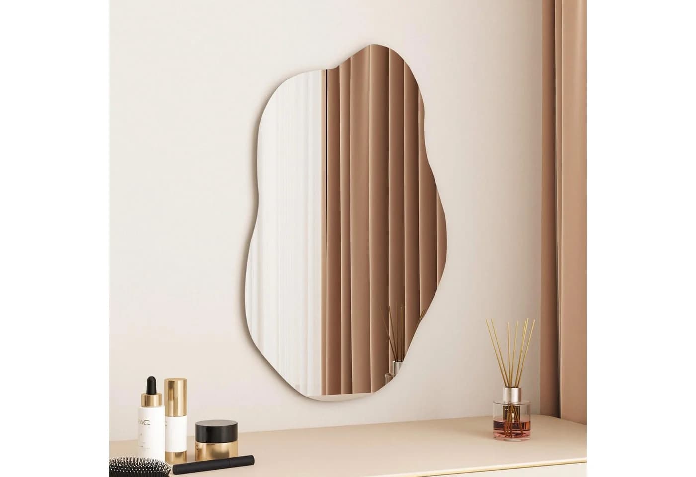 WDWRITTI Asymmetrischer Wandspiegel Wolke 62x90cm HD Spiegel - Bild 2