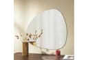 WDWRITTI Asymmetrischer Wandspiegel Steinform Silber HD Glas Bild 1