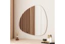 WDWRITTI Asymmetrischer Wandspiegel Steinform Silber HD Glas Bild 2
