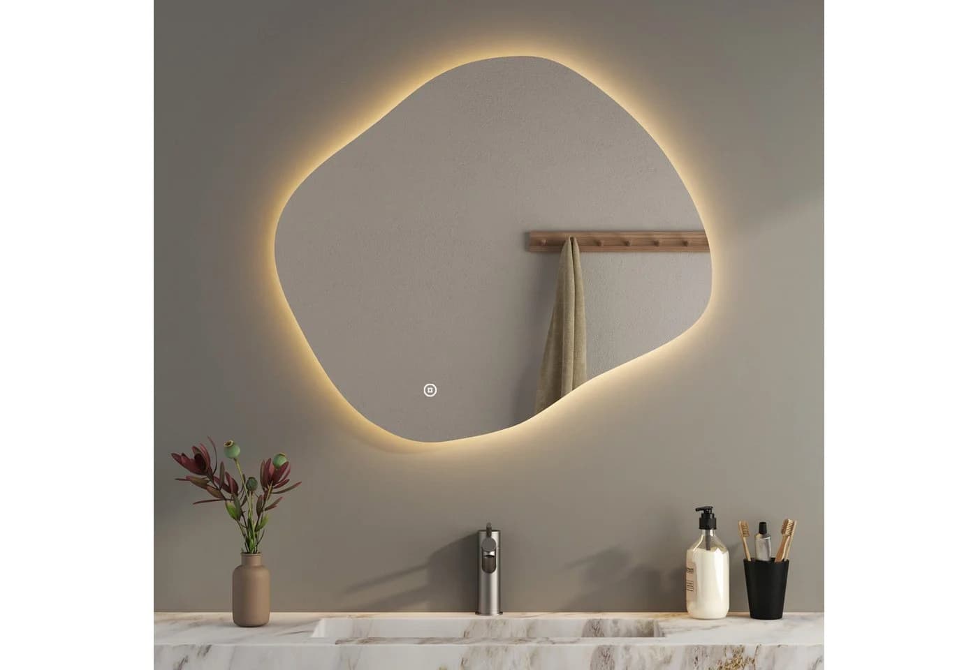 WDWRITTI LED Badspiegel mit Beleuchtung, HD-Glas, Dimmbar, IP44 - Bild 2