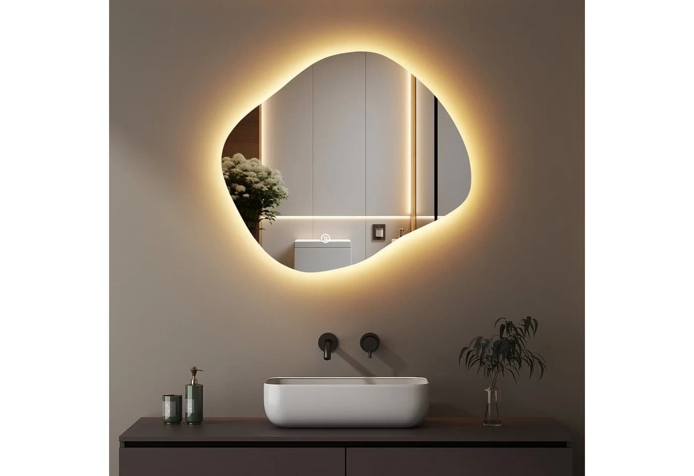 WDWRITTI LED Badspiegel Rahmenlos HD Glas mit Beleuchtung - Bild 2