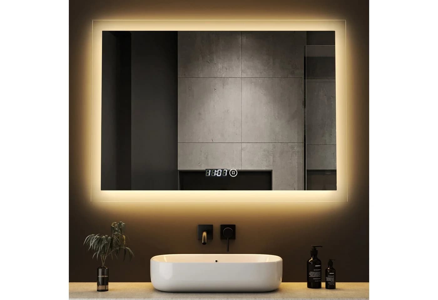 WDWRITTI Badspiegel mit LED Beleuchtung 80x60cm - Bild 2