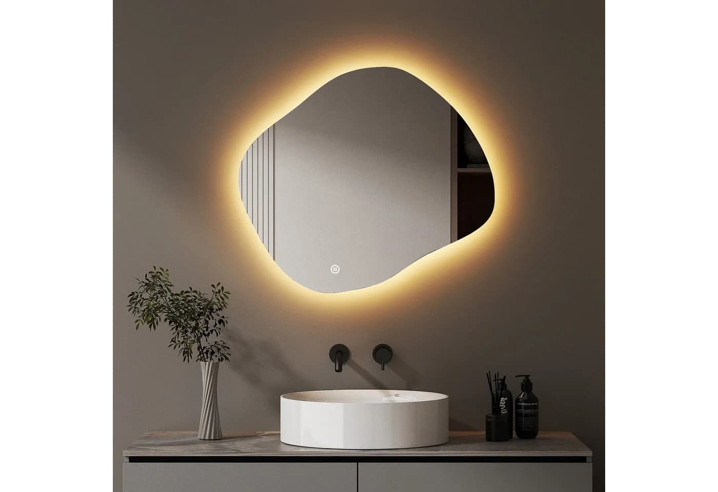 WDWRITTI Badspiegel mit LED-Beleuchtung 3000K/4000K/6500K IP44 - Bild 2