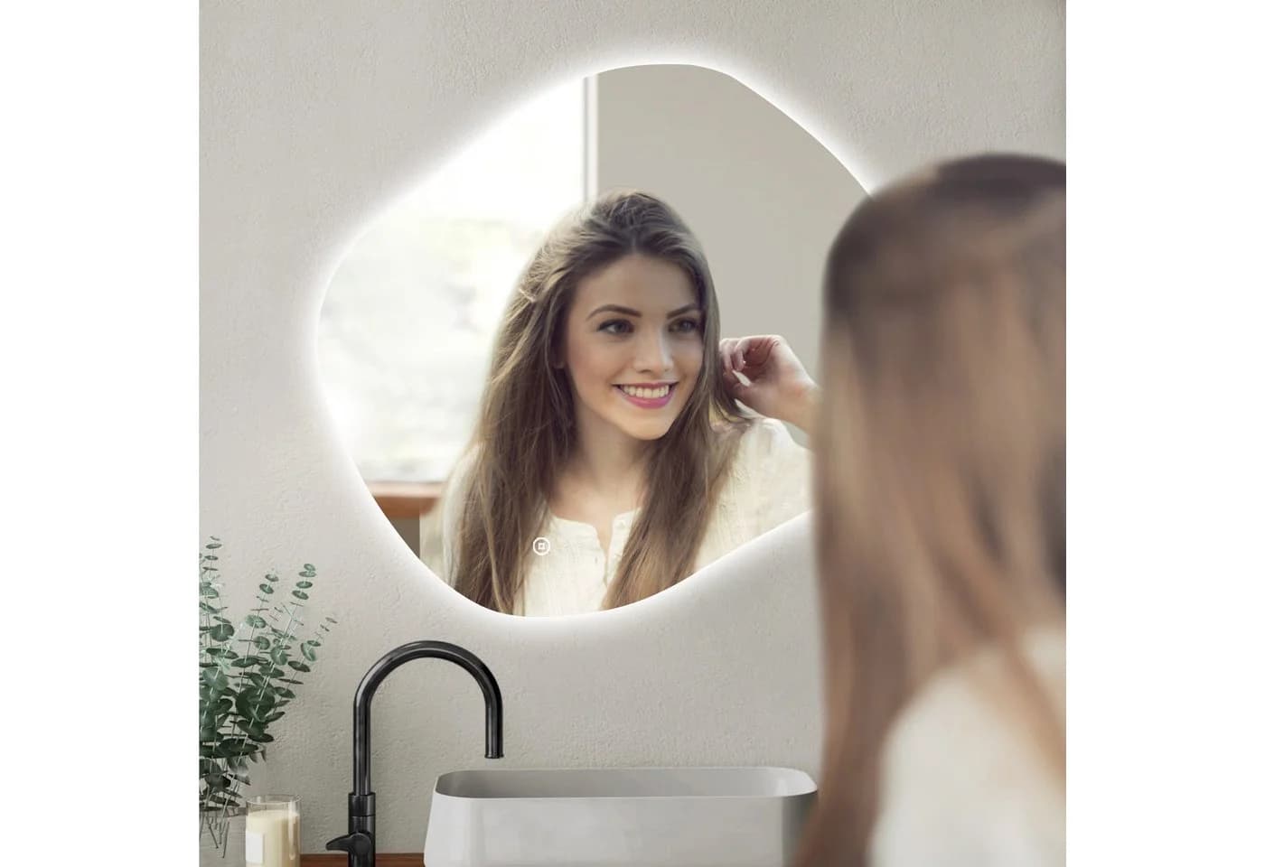 WDWRITTI Badspiegel mit LED-Beleuchtung 3000K/4000K/6500K IP44 - Bild 3