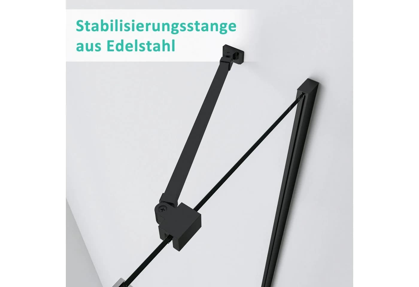Hopibath Badewannenfaltwand Schwarz 6mm ESG Glas 180° Faltwand - Bild 5