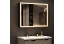 WDWRITTI Badezimmerspiegelschrank 80cm Aluminium Schwarz Matt LED Bild 2