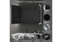 WDWRITTI Badezimmerspiegelschrank 80cm Aluminium Schwarz Matt LED Bild 4
