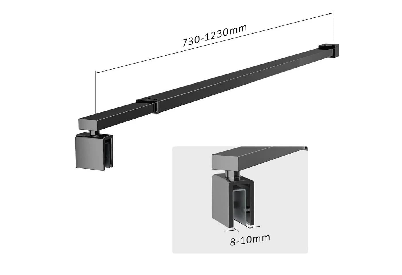 Hopibath Duschwand-Stabilisationsstange Chrom Schwarz 360° Drehbar - Bild 2