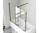 Boromal Badewannenaufsatz Schiebetür Duschtrennwand Glas Schwarz 70-125cm Bild 2