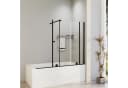 Hopibath Badewannenaufsatz Schiebetür Duschwand 6mm Sicherheitsglas Schwarz Bild 2