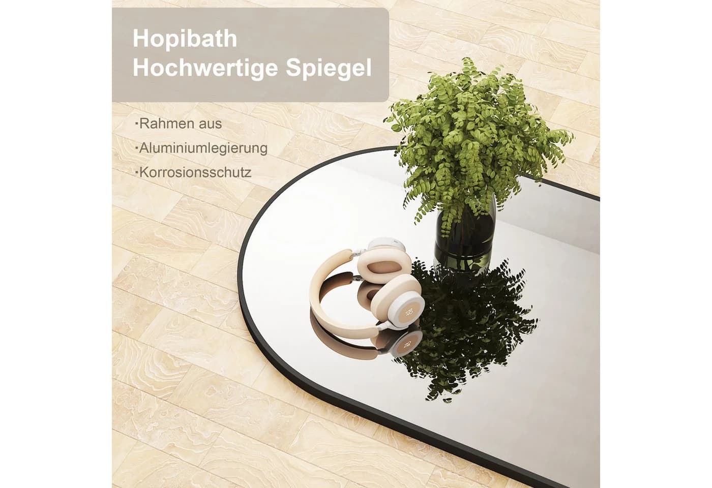 Hopibath Ganzkörperspiegel mit Aluminiumrahmen Schwarz - Bild 5
