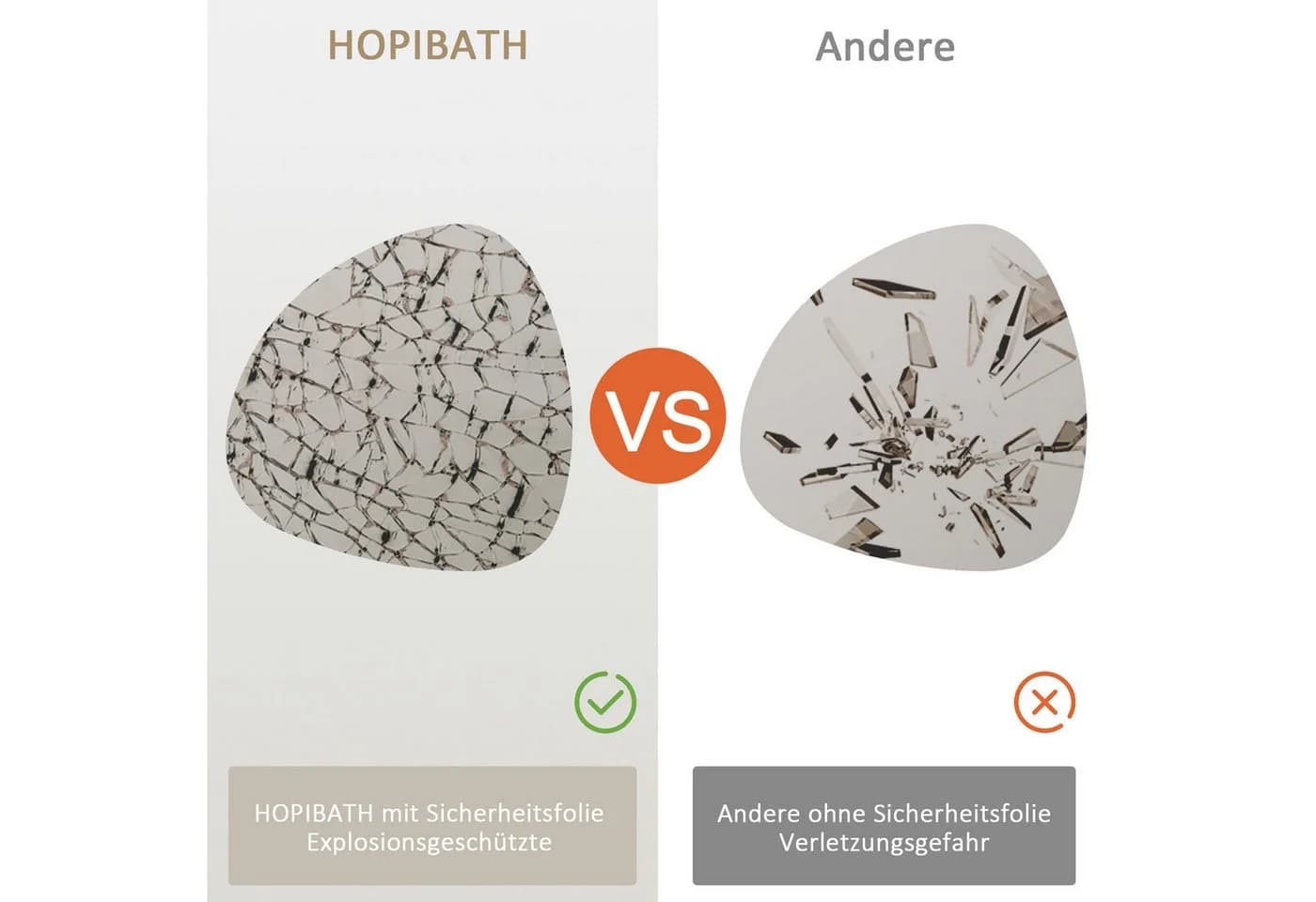 Hopibath Wandspiegel Asymmetrisch Dekospiegel Steinform - Bild 5