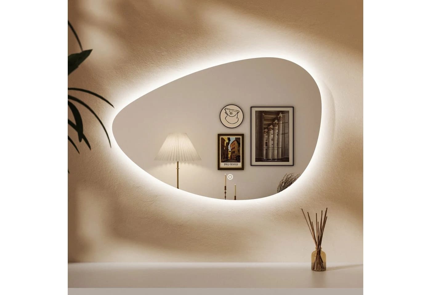 WDWRITTI LED Badspiegel 65x90cm Rahmenlos 3 Lichtfarben Dimmbar - Bild 2