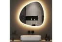 WDWRITTI LED Badspiegel 80x80cm Asymmetrisch Steinform Bild 2