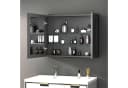 WDWRITTI Aluminium Spiegelschrank Schwarz 2-türig 80x12,5x60cm Bild 1