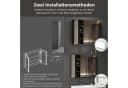 WDWRITTI Aluminium Spiegelschrank Schwarz 2-türig 80x12,5x60cm Bild 4