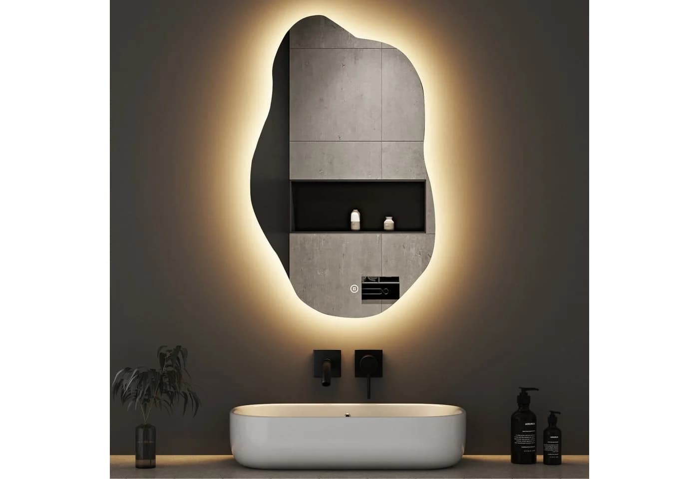 WDWRITTI LED Touch Spiegel Badspiegel 62x90cm Dreifarbiges Dimmbar - Bild 2