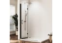 Hopibath Walk-in-Duschwand Schwarz 5mm ESG Glas Faltbar Bild 1