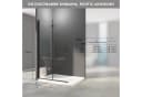 Hopibath Walk-in-Duschwand Schwarz 5mm ESG Glas Faltbar Bild 3