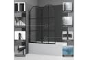 Boromal Badewannenaufsatz Schwarz Duschtrennwand 120x140cm Bild 3