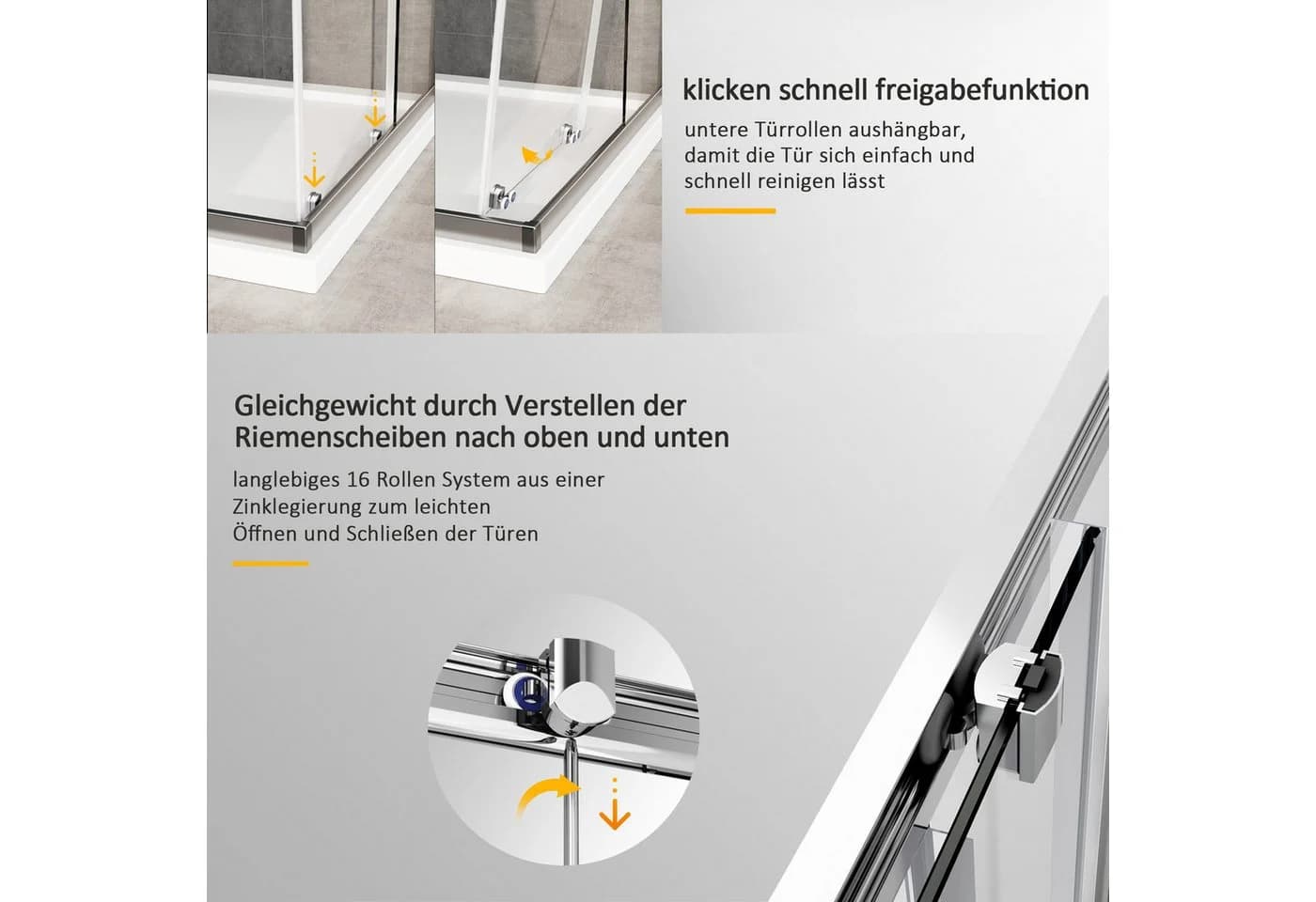 Hopibath Eckdusche mit Schiebetür und Sicherheitsglas - Bild 5